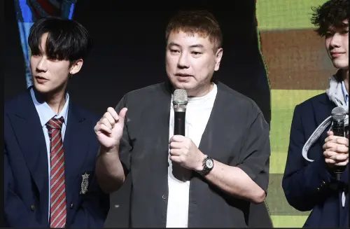 ▲號稱「男團富翁」的推手詹仁雄，也來為F.F.O專輯記者會來站台。（圖／記者葉政勳攝）