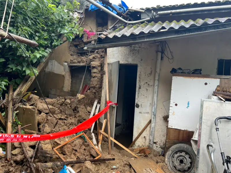 豪雨狂炸！香山區房屋土牆倒塌　新竹市府啟動安置作業
