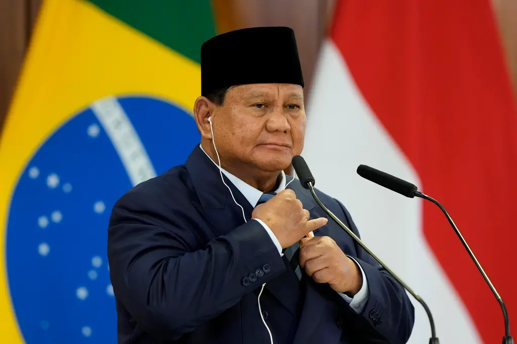 ▲印尼總統普拉伯沃表示，印尼有望在2035年全面轉向再生能源。（圖／美聯社／達志影像）