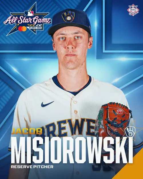 ▲儘管Misiorowski在大聯盟僅登板5場，仍憑藉壓倒性的表現，成為歷史上最快入選全明星賽的投手之一，掀起美職棒壇一陣旋風。（圖／取自MLB X）