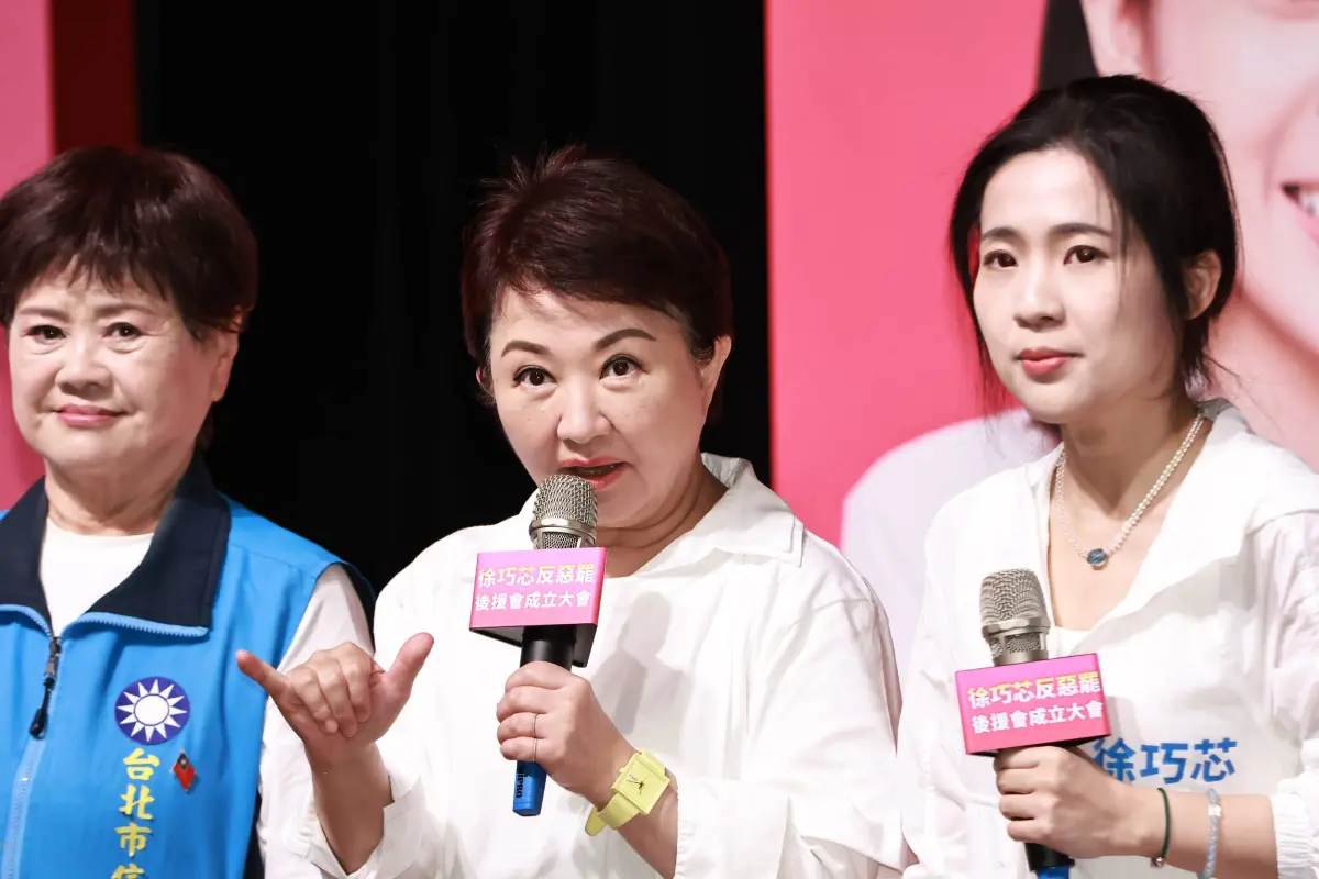 ▲盧秀燕稱台中市府還在台南進駐救災，每天幫他們整理家園、幫他們救災，「 中央政府已經癱瘓了」。（圖／記者吳翊緁攝，2025.07.13）