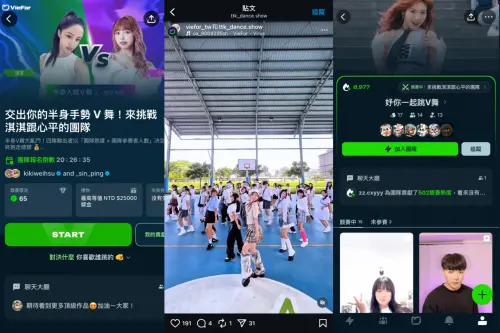 家妤老師領軍學生參與淇淇與心平的半身手勢V舞競賽 ▲家妤老師領軍學生參與淇淇與心平的半身手勢V舞競賽