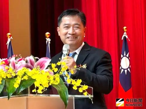 ▲台電公司大林發電廠卸任廠長洪貴忠致詞。(圖／記者黃守作攝，2025.07.14)