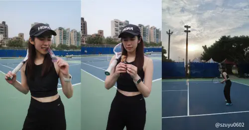 ▲林思宇曬出打網球時的美照。(圖/IG szuyu0602) ▲林思宇曬出打網球時的美照。(圖/IG szuyu0602)