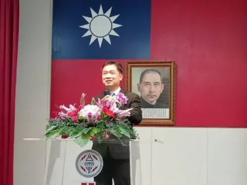 ▲新任興達發電廠廠長洪貴忠致詞。(圖／台電公司興達發電廠提供)