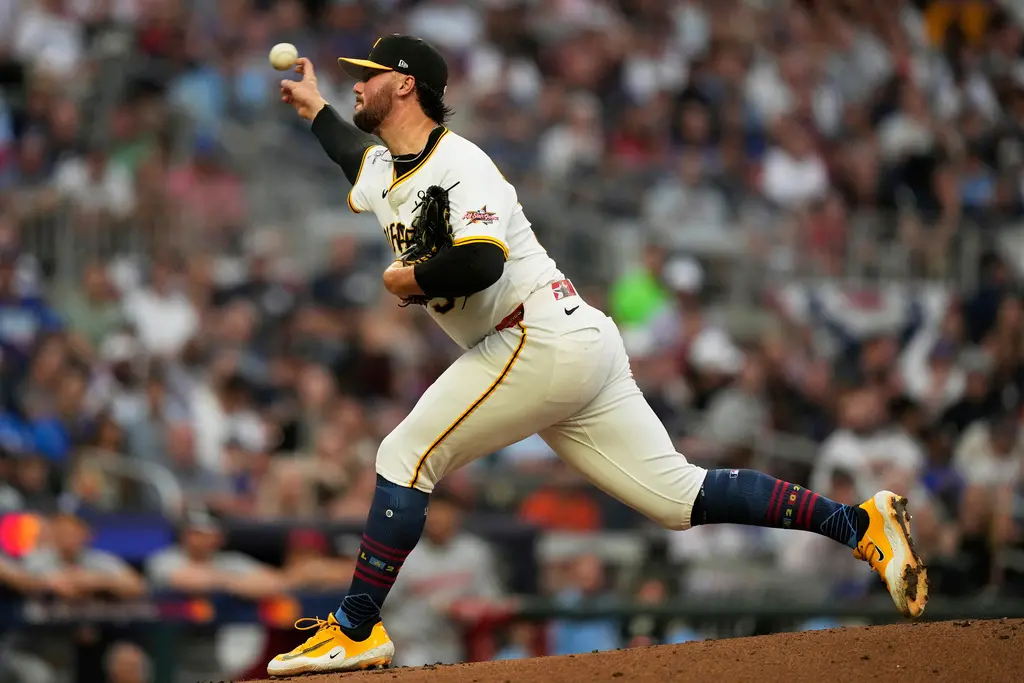 ▲根據《MLB.com》記者Sarah Langs的統計，自2008年啟用球速追蹤系統以來，Skenes本場2次三振所投出的球速為明星賽史上最快，打破了2013年Max Scherzer所創下的99.5英里紀錄。（圖／美聯社／達志影像）