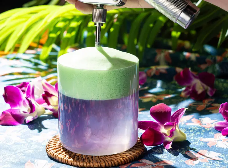 ▲台中「Vender」，今年剛摘下亞洲50大酒吧中的第20名，即將北上快閃，將到台北遠東香格里拉飯店及館外餐廳Mega50餐飲及宴會，圖為「Vender」的招牌九之一「Kueh Salat」。（圖／Mega50提供）