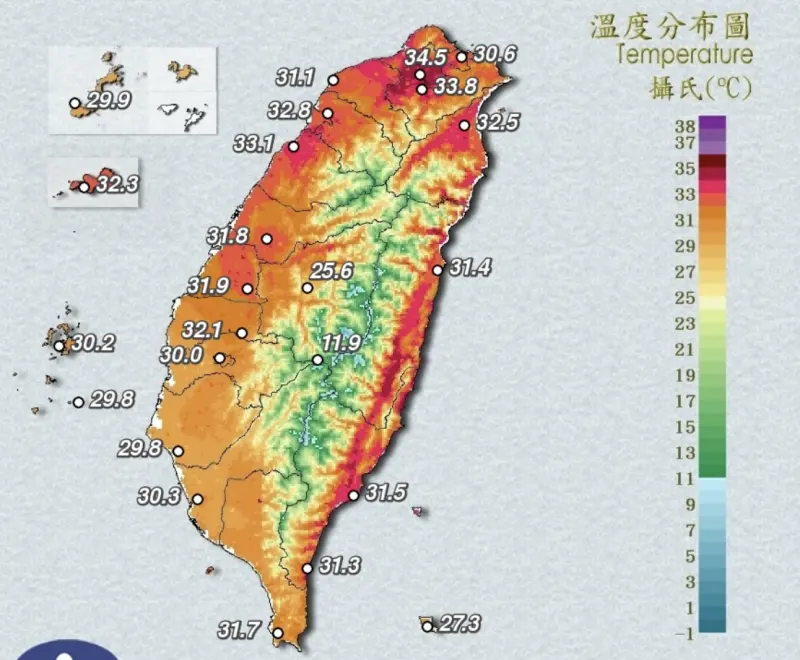 熱到發紅！台北、新北、桃園等6縣市「高溫警戒」　體感狂飆43度