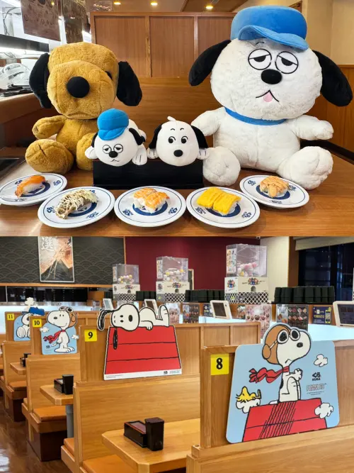 藏壽司Peanuts史努比13款扭蛋7/25開搶!吊飾、玩偶、提袋一次看 ▲全台5間聯名藏壽司Peanuts史努比特色店!打卡抽獎限量玩偶。(圖/藏壽司提供)