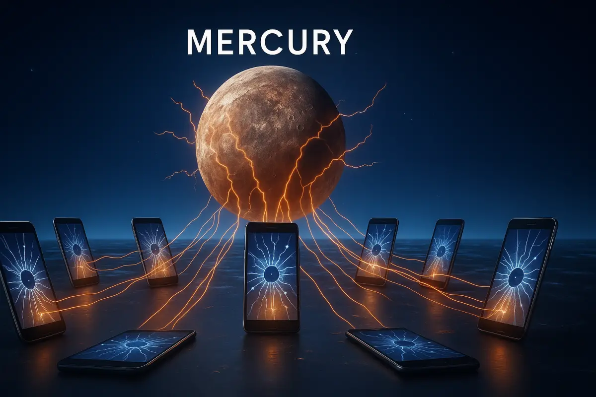 ▲2025年第二波水逆從7月18日一直到8月10日，命理專家塔羅牌老師艾菲爾就提醒，這次水逆將拉開「科技失誤潮」的序幕。（圖／ChatGPT繪製）