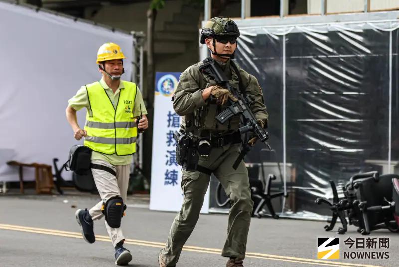 ▲2025城鎮韌性防空演習台北場。（圖／記者朱永強攝，2025.07.17）