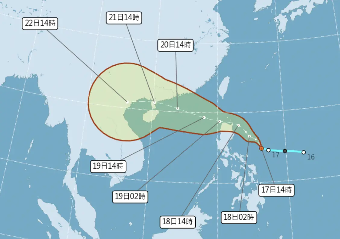 薇帕颱風路徑又變了！氣象署：降雨威力不容小覷 週末全台有雨