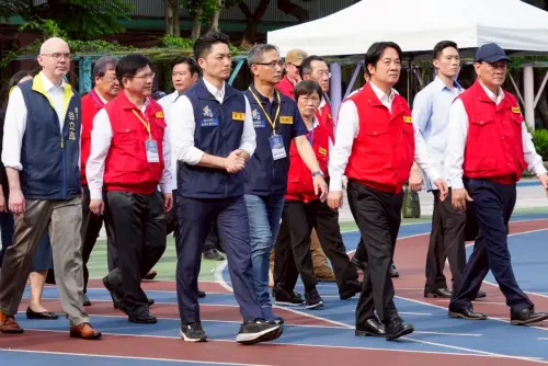 ▲ 台北市長蔣萬安陪同總統賴清德視察城鎮韌性演習。（圖/北市府提供）