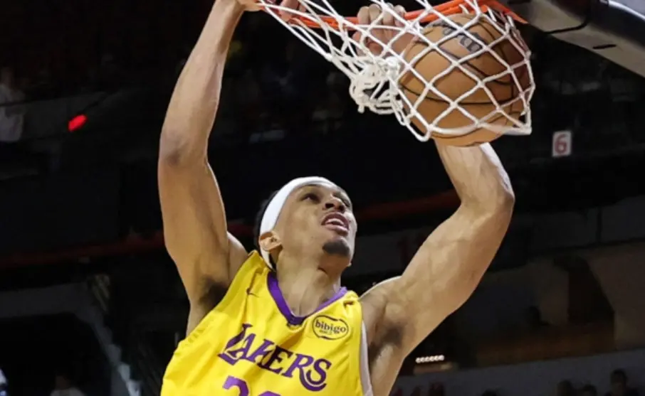 ▲湖人夏季聯賽主力Darius Bazley膝蓋重傷，恐整季報銷引NBA球迷不捨。（圖／美聯社／達志影像）
