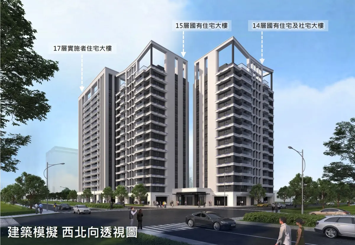 ▲高雄市政府今天辦理岡山區信義段46地號公辦都市更新案簽約典禮，全案總投資金額約31億元，將新建三棟14至17層的住宅大樓。(圖／高市府提供)