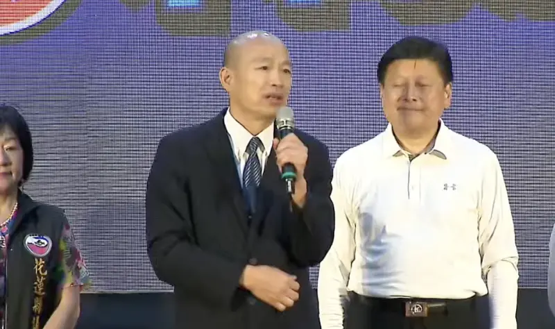 ▲立法院長韓國瑜站台國民黨總召傅崐萁。（圖／翻攝畫面）