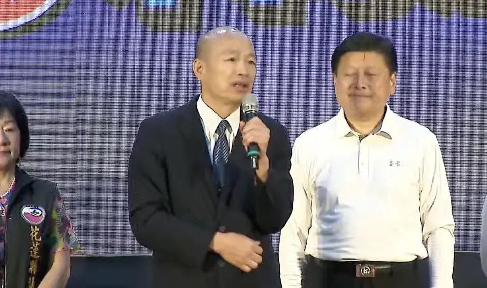 ▲立法院長韓國瑜站台國民黨總召傅崐萁。（圖／翻攝畫面）