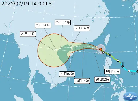 ▲薇帕輕颱暴風圈進入台灣海峽南部，預計今傍晚到晚間解除海上警報