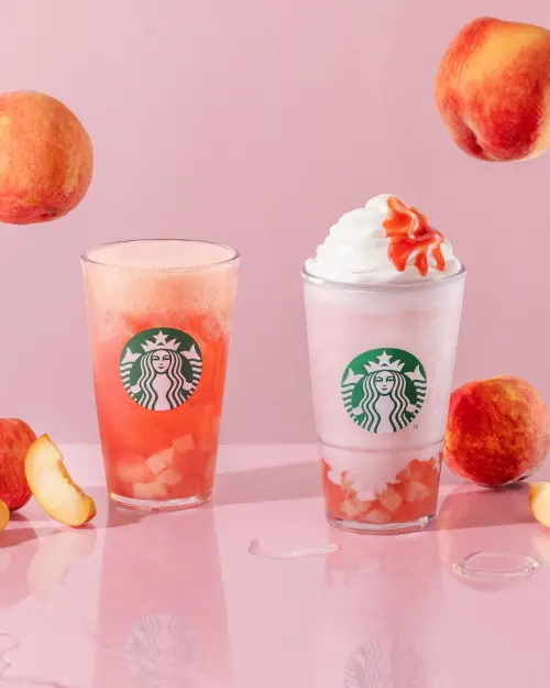 ▲大暑「星巴克買一送一」今起喝2天！蜜桃吉利星冰樂新品7月23日開喝。（圖／翻攝自星巴克FB）