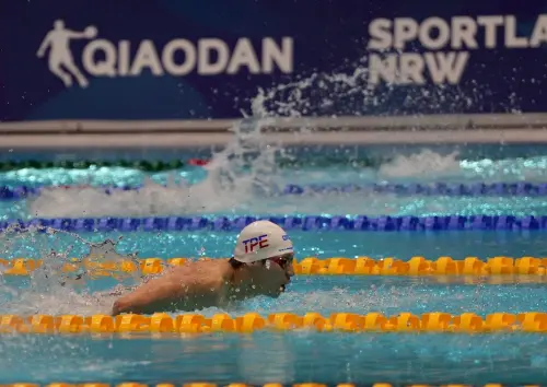 王冠閎賽後語氣中帶著明顯遺憾,「狀況沒有昨天來得好,我這次來就是要拚金牌,想為台灣游泳寫下歷史!」(圖/大專體總提供) ▲王冠閎賽後語氣中帶著明顯遺憾,「狀況沒有昨天來得好,我這次來就是要拚金牌,想為台灣游泳寫下歷史!」(圖/大專體總提供)