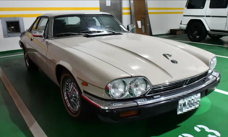 ▲前伊林女模蕭瑋葶的古董級JAGUAR XJS 3.6棕色跑車。（圖／行政執行署士林分署提供）