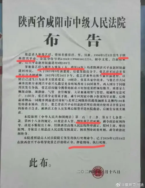 ▲中國18線藝人張藝洋因故意殺害16歲女友遭判處死刑,2024年底伏法。(圖/翻攝自微博) ▲中國18線藝人張藝洋因故意殺害16歲女友遭判處死刑,2024年底伏法。(圖/翻攝自微博)