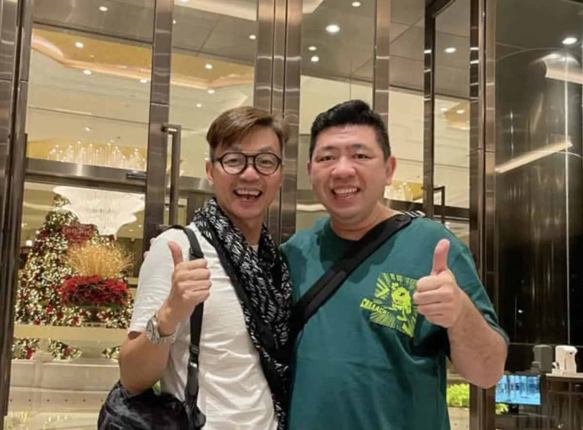 ▲李國煌（左）與NONO（右）交情好，來台灣拍片也還是約碰面，李國煌否認傳聞NONO當了妻子朱海君的經紀人，卻表示他的狀態當然不好，也暴瘦。（圖／摘自NONO  FB）