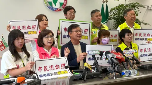 ▲民進黨團議員呼籲請假投入反罷免的市長盧秀燕，應該回歸市政。（圖／記者顏幸如攝，2025.07.23）