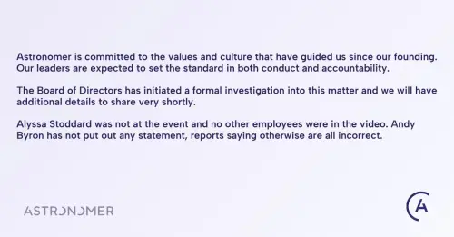 ▲Astronomer 強調「領導人應為行為與責任樹立榜樣,遺憾的是,這次我們未能維持那項標準」。(圖/X@Astronomer ) ▲Astronomer 強調「領導人應為行為與責任樹立榜樣,遺憾的是,這次我們未能維持那項標準」。(圖/X@Astronomer )