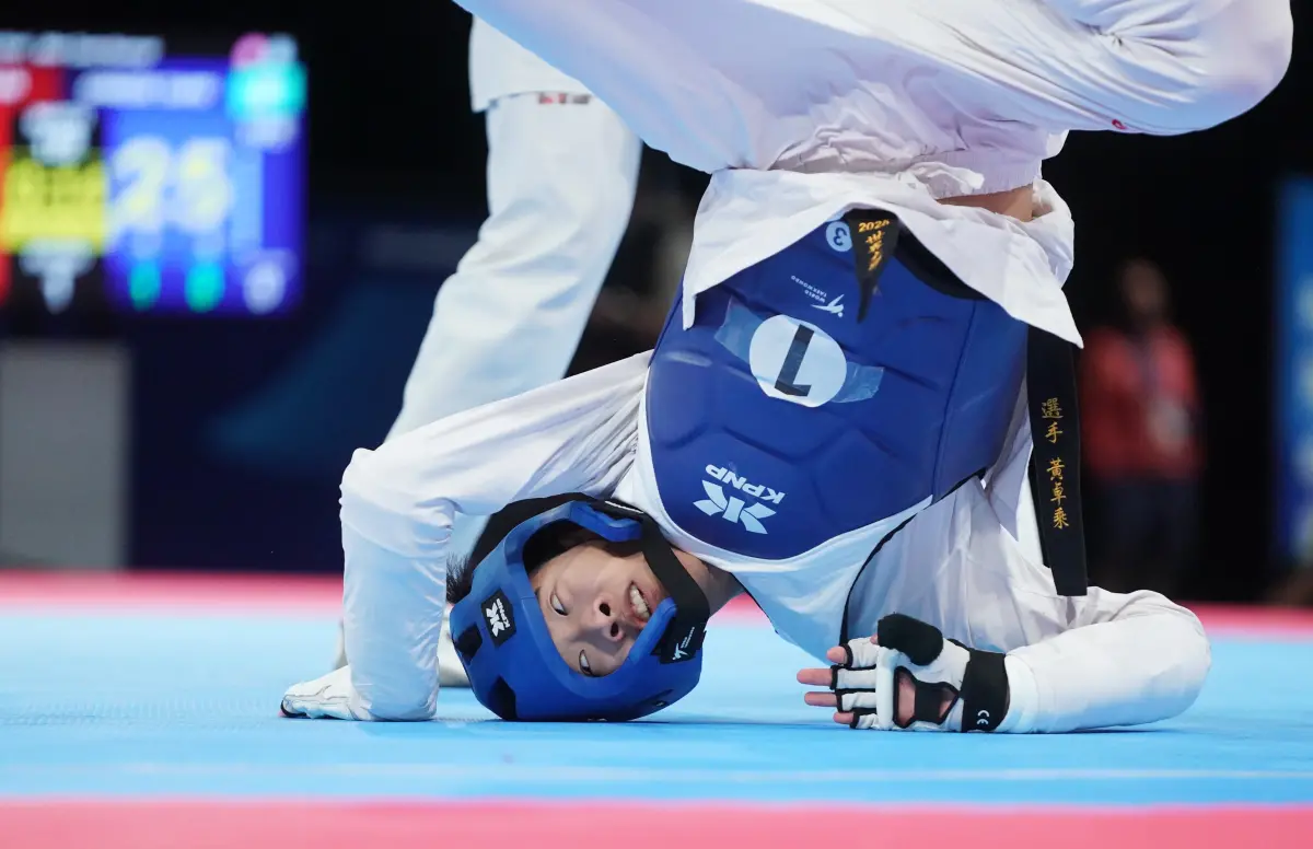 ▲中華跆拳道男團在本屆世大運一路殺進決賽，可惜最終不敵南韓，但仍奪下銀牌。（圖／大專體總提供）