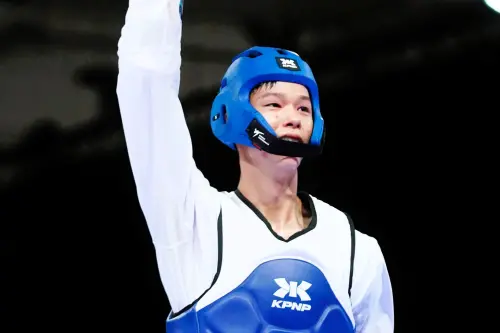 ▲中華跆拳道男團在本屆世大運一路殺進決賽，可惜最終不敵南韓，但仍奪下銀牌。（圖／大專體總提供）