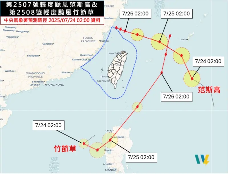 范斯高、竹節草颱風會合併！西半部躲不過大雨　罷免日天氣出爐了