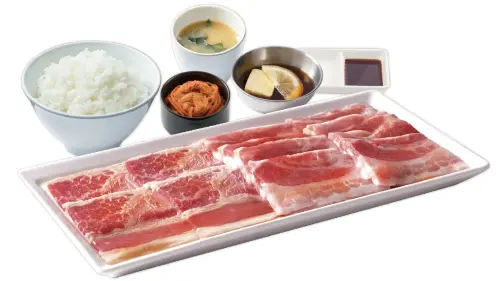 ▲燒肉LIKE「佐世保檸檬醬燒牛五花&豬五花套餐200g 」 每份330元。（圖／燒肉LIKE提供）