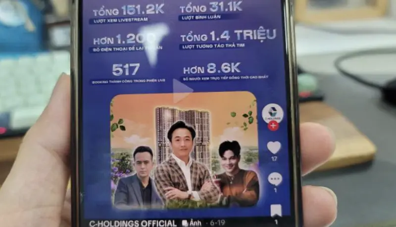 ▲C-Holdings直播吸引大批網友留言、搶訂，房市行銷轉型進入新階段。（圖／翻攝自Anh Tú）