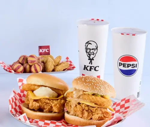 ▲肯德基「肉汁薯泥咔啦雞腿堡」單點139元、配百事可樂PK嚐鮮套餐159元起。（圖／肯德基提供）
