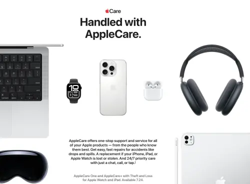 ▲AppleCare One 同時延伸盜竊遺失的保障範圍，除了iPhone，也包含iPad 與 Apple Watch。（圖／翻攝官網）