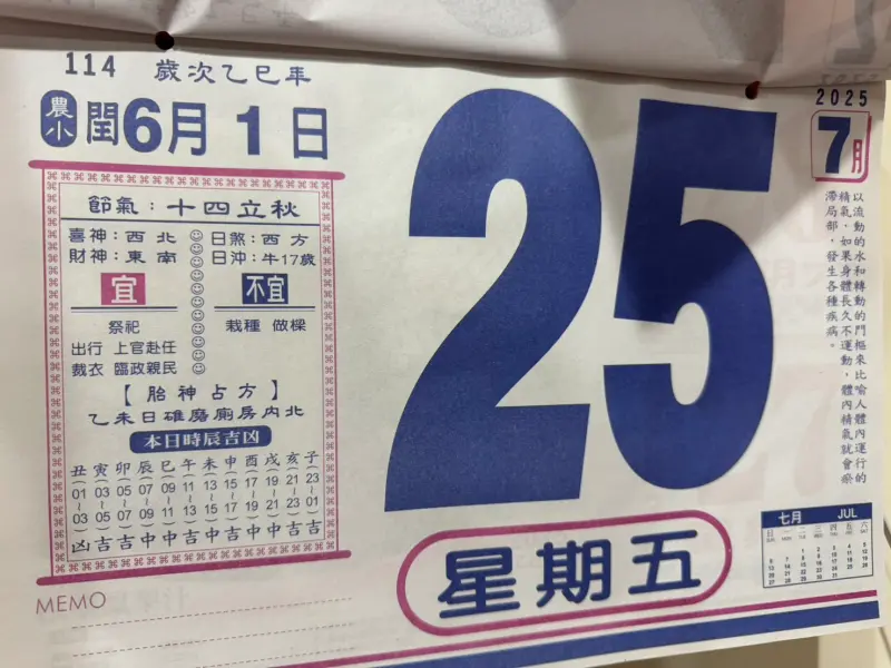 今日歷史／7月25日閏六月開始！2025年有13個月份：隔20年才一次