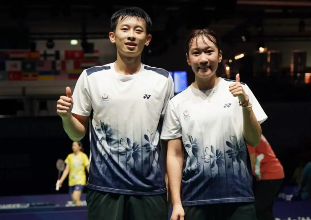 ▲中華羽球混雙在世大運締造歷史，包辦金銀銅三牌，寫下單屆獎牌數最佳紀錄，圖為陳政寬／許尹鏸組合。（圖／大專體總提供）
