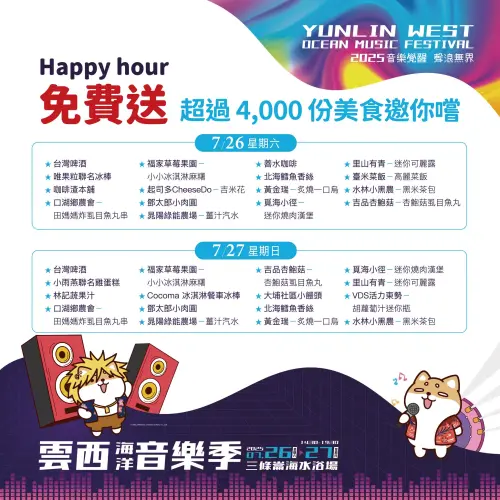 ▲「2025雲西海洋音樂季」有4000份美食，限定時段免費送。（圖／取自雲西海洋音樂季臉書）