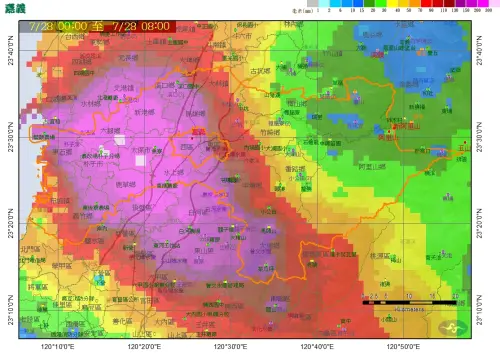 雲嘉南地區的累積雨量相當驚人,短時間強降雨,可能出現排水不及的情況。(圖/鄭明典臉書) ▲雲嘉南地區的累積雨量相當驚人,短時間強降雨,可能出現排水不及的情況。(圖/鄭明典臉書)