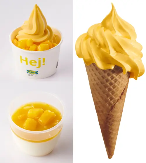 麥當勞「楊枝甘露冰炫風」今開吃!真實口感曝光:晶球QQ好像軟糖 ▲IKEA今夏也有芒果甜點,左起:「芒果聖代」50元、「芒果奶酪」79元、「芒果霜淇淋」20元。(圖/IKEA提供)