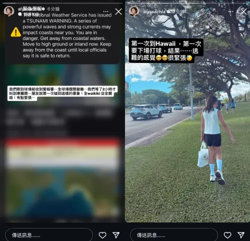 快訊/賈靜雯一家在夏威夷!收海嘯警報急搭車撤離:有逃難的感覺 ▲快訊/賈靜雯一家在夏威夷!收海嘯警報急搭車撤離:有逃難的感覺(圖/賈靜雯IG)