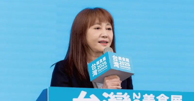 ▲簡余晏會長分享逛展攻略，一站吃遍全台美食。（圖／台灣觀光協會提供、劉祐龍拍攝）