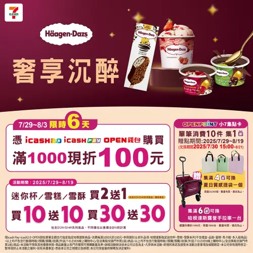 ▲7-11迷你杯/雪糕/雪酥任選買10送10，8月3日起滿1000元現折100元。（圖／7-11提供）