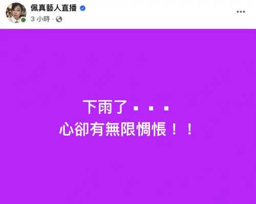 ▲佩真在臉書發文,疑似是對沈玉琳突然倒下有感而發。(圖/翻攝自臉書) ▲佩真在臉書發文,疑似是對沈玉琳突然倒下有感而發。(圖/翻攝自臉書)