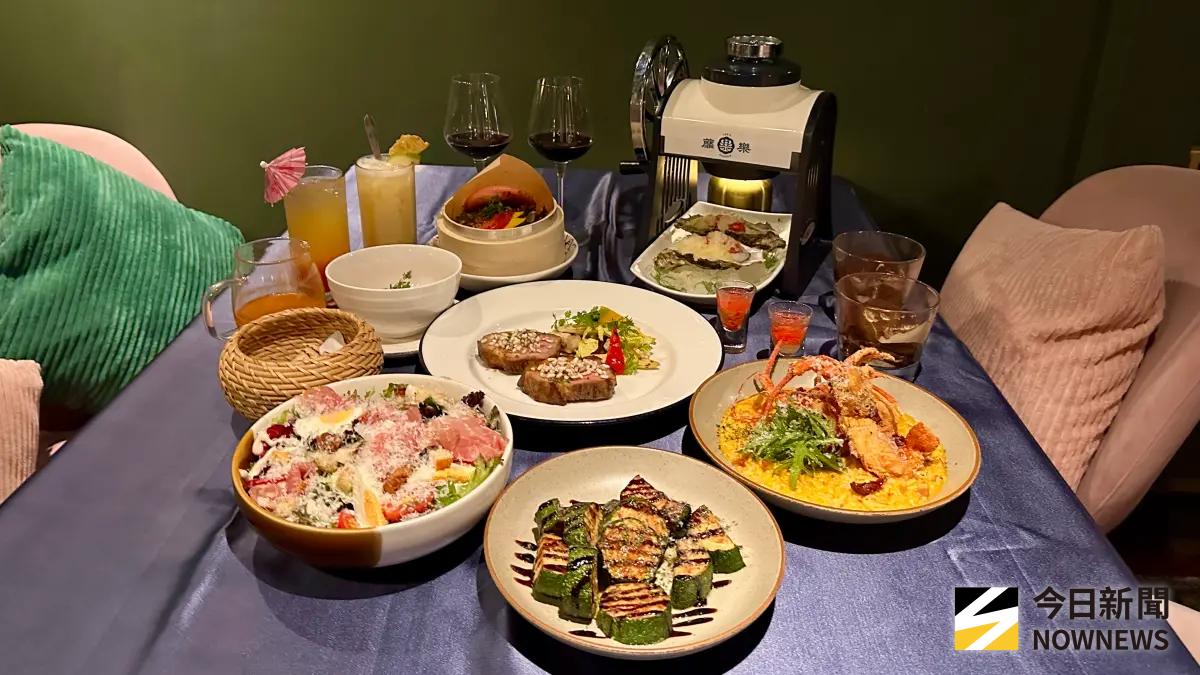 ▲ 「蘼樂餐酒」迎接七夕情人節，打造期間限定「名牌刈包雙人套餐」，為浪漫加上一抹潮味。（圖／記者陳美嘉攝，2025.07.30）