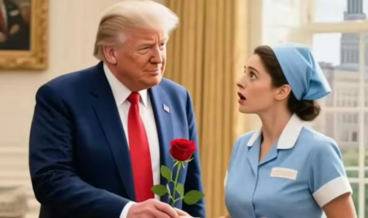 ▲網路傳聞中國短劇《川普愛上在白宮當清潔員的我》在美國爆紅，聲稱此劇在美國狂撈1.5億美元收入，不過，業內人士指出根本沒有這部短劇。（圖／翻攝自微博）