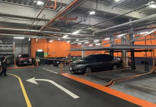 ▲ 台北市信義威秀大樓地下停車場，今（30）日晚間近9時發生一起命案，一名年約25歲的女子，遭人攻擊頸部、傷重不治。（圖／翻攝畫面）