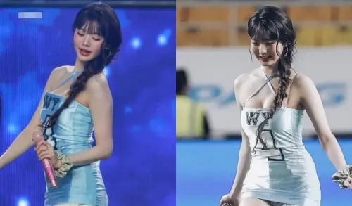 ▲張員瑛（如圖）開球擠出豐滿事業線！緊身爆乳裝遭罵翻　Rei親曝服裝內幕。（圖／翻攝自X）