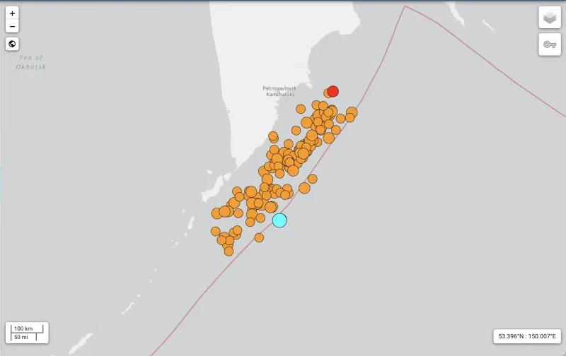 快訊／8.8強震才過一天！俄堪察加外海又在晃　發生規模6.2地震